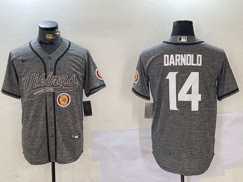 Men Minnesota Vikings #14 Darnold Grey Joint Name 2024 Nike Limited NFL Jersey style 3->minnesota vikings->NFL Jersey